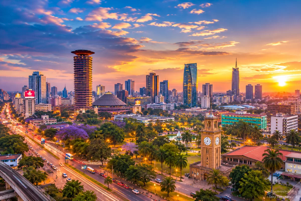 Nairobi city Skyline at dusk